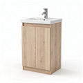Meuble de salle de bain en bois avec lavabo blanc 60 x 45 x 85cm d'un style moderne