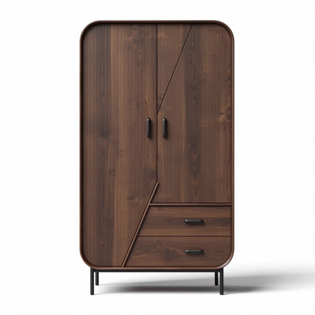 Armoire en bois foncé avec tiroirs dimensions 80 x 40 x 180 cm