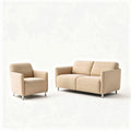 Canapé et fauteuil en tissu beige dimensions 90 x 80 x 70cm design moderne